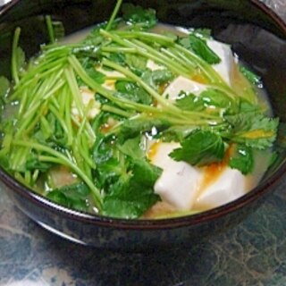豆腐と三つ葉の卵とじ